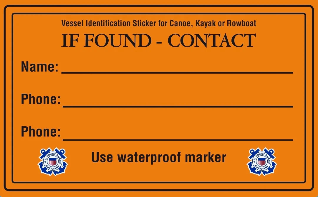 Lost and Found Decal for Kayaks and other Paddle Craft