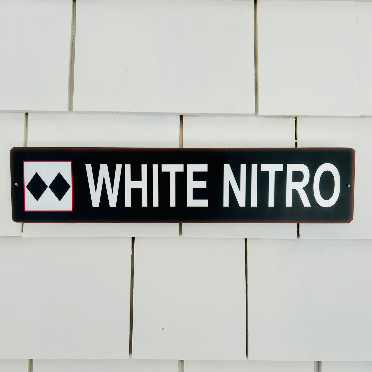 Sugarloaf White Nitro Ski Trail Sign | Double Black Diamond Motif