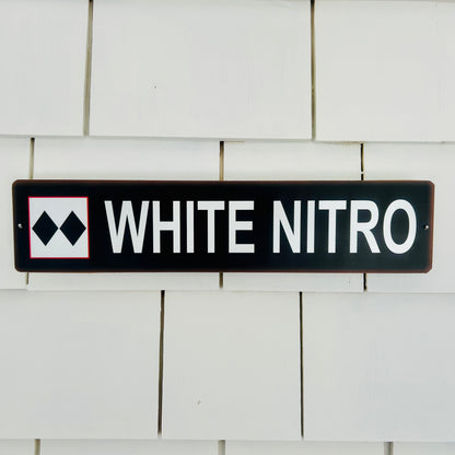 Sugarloaf White Nitro Ski Trail Sign | Double Black Diamond Motif