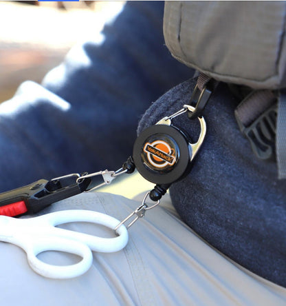 YakAttack Double Attachment Clip-on Retractor, Dual 18” Nylon Cord