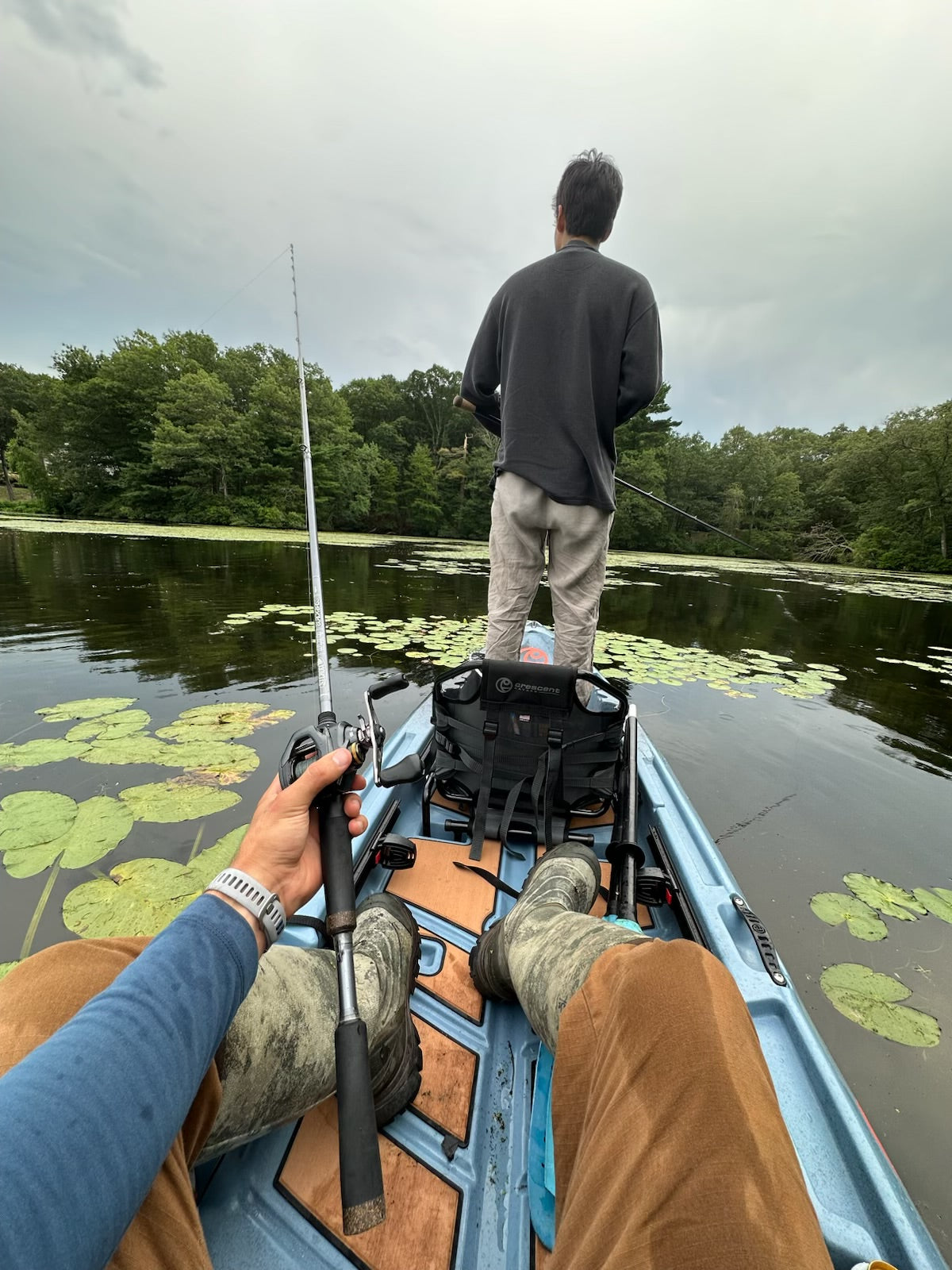 Crescent Kayaks Crew 2+1 Tandem Kayak in Nor'Easter color in Massachussets 