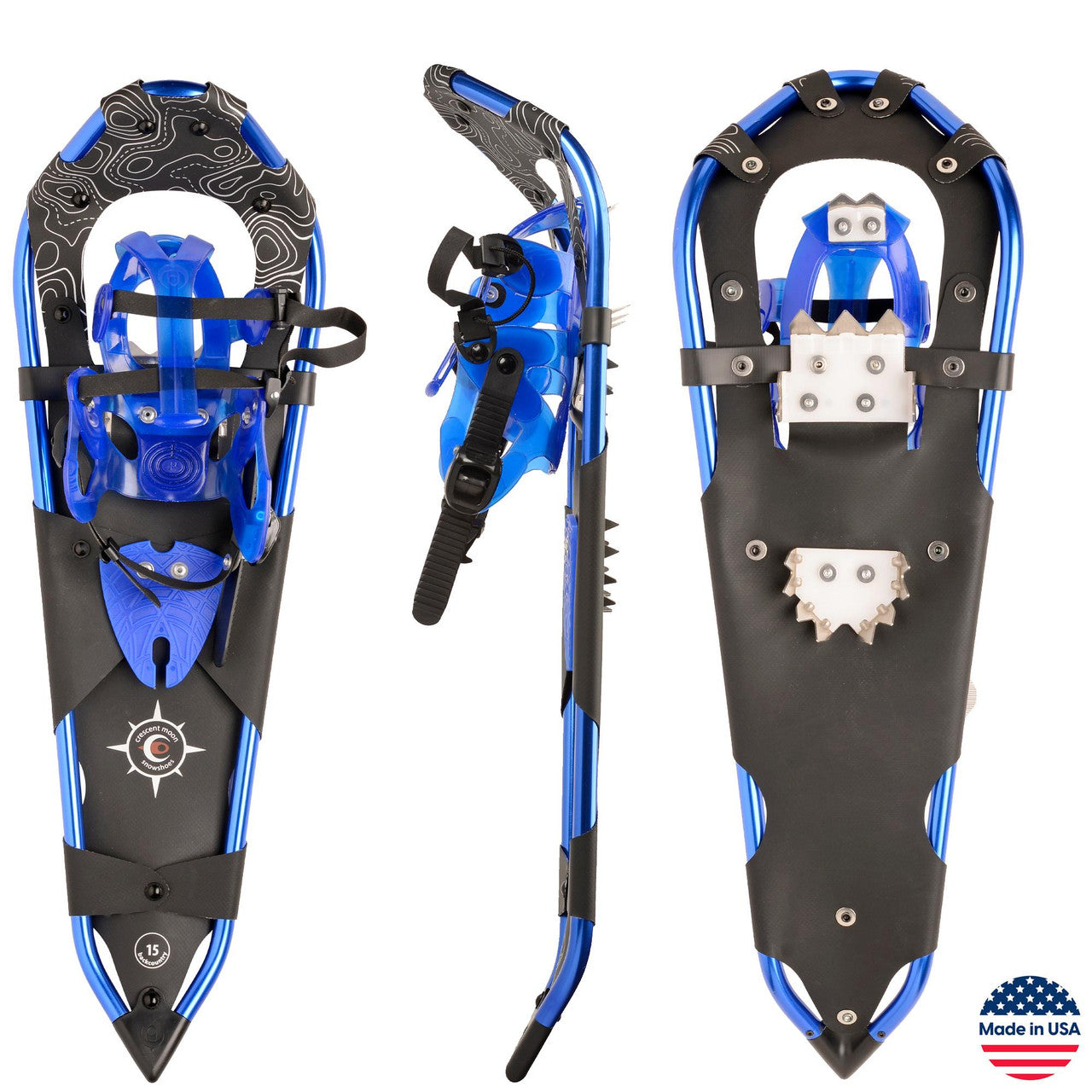 Crescent Moon Leadville 29 Women's Backcountry Snowshoes, blue colored.