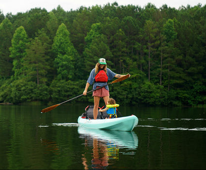 mother and child in a Crescent Crew kayak