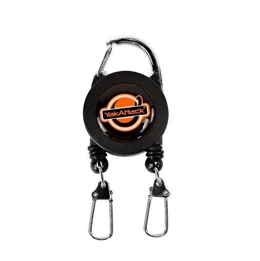 YakAttack Double Attachment Clip-on Retractor, Dual 18” Nylon Cord