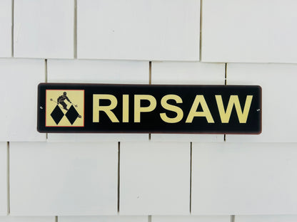 Loon Mountain Ripsaw Ski Trail Sign | Skier with Double Black Diamond Motif