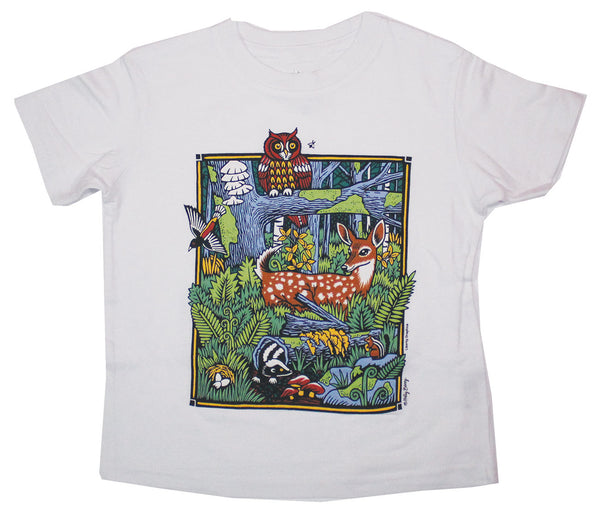 Liberty Graphics Youth Forest Scene T-Shirt to raise money for Center for Wildlife in Cape Neddick, Maine