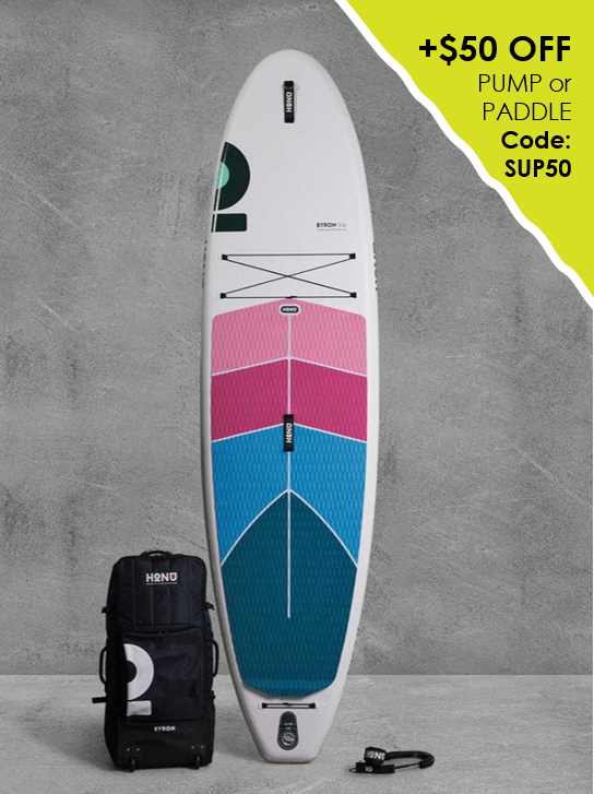 HONU Byron 10' 6" Stand-up Inflatable Paddleboard Bright Coral Color