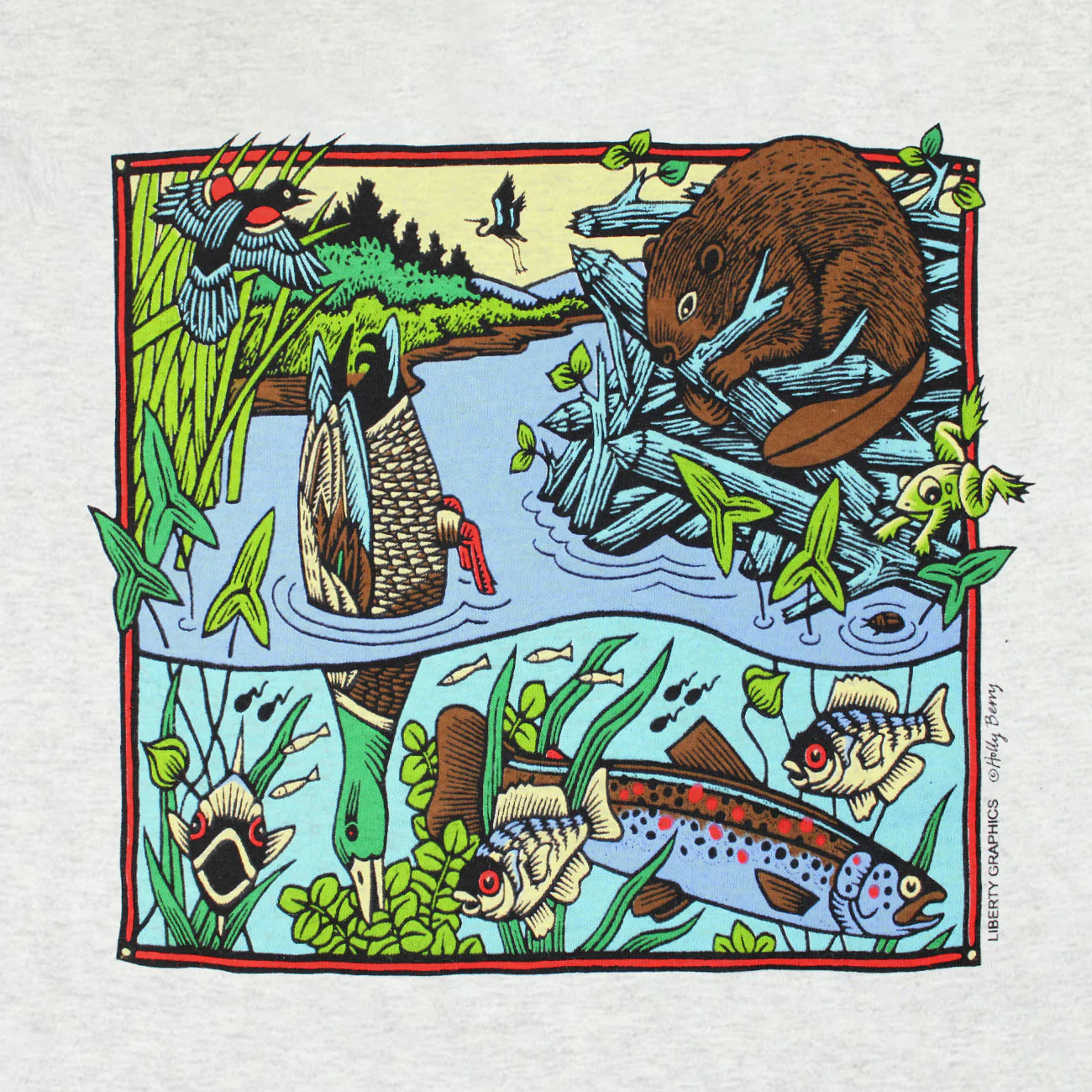 Pond Scene Youth Nature T-Shirt