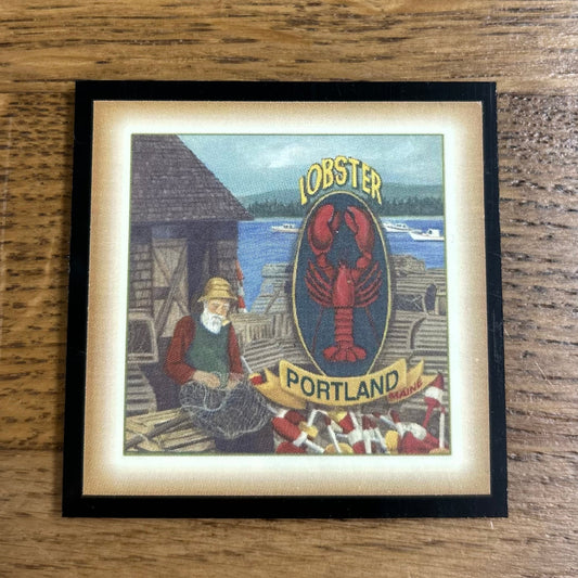 Portland Lobster Warf and Pier with Lobster Buoys Magnet