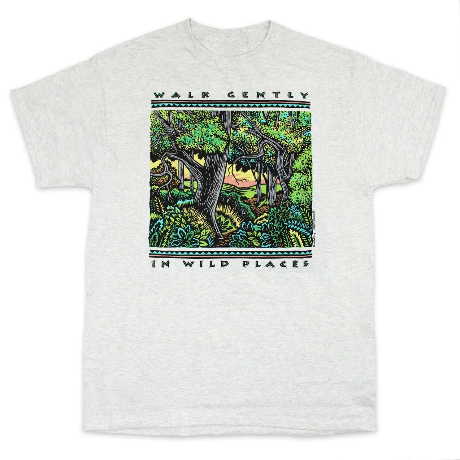 Walk Gently Silk Screen T-Shirt by Liberty Graphics for Land Trust fundraiser in Maine
