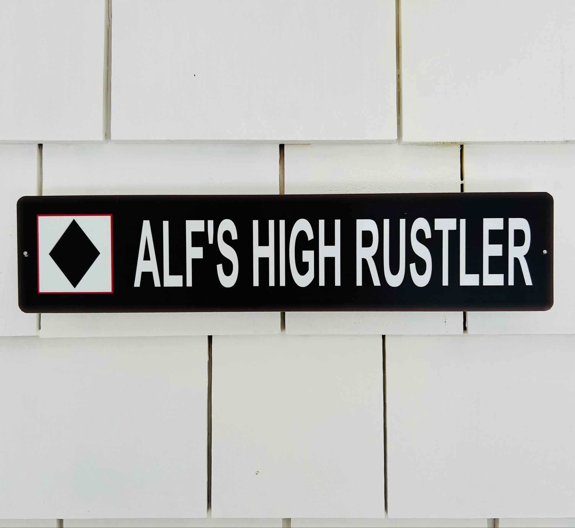 Alf's High Rustler Black Diamond Ski Trail Sign for Wall (souvenir) 