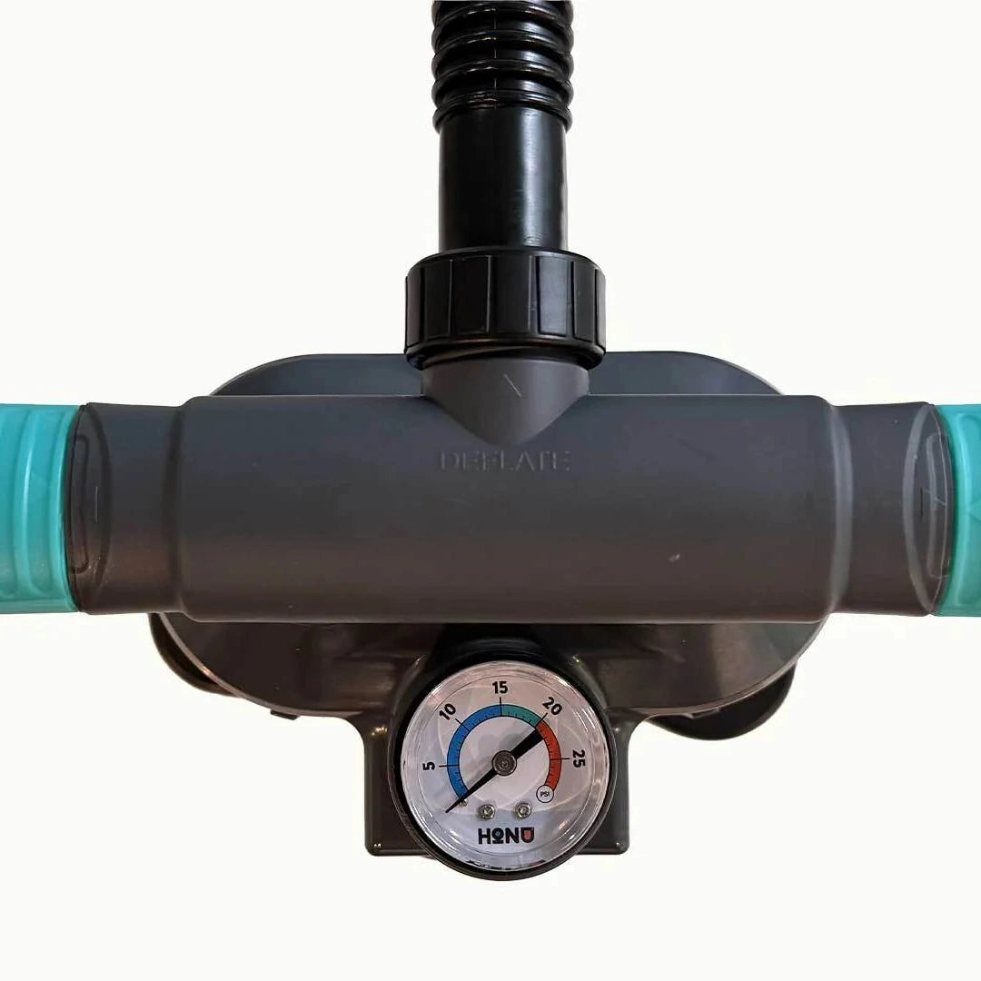 Pump pressure regulator with hoses on a white background